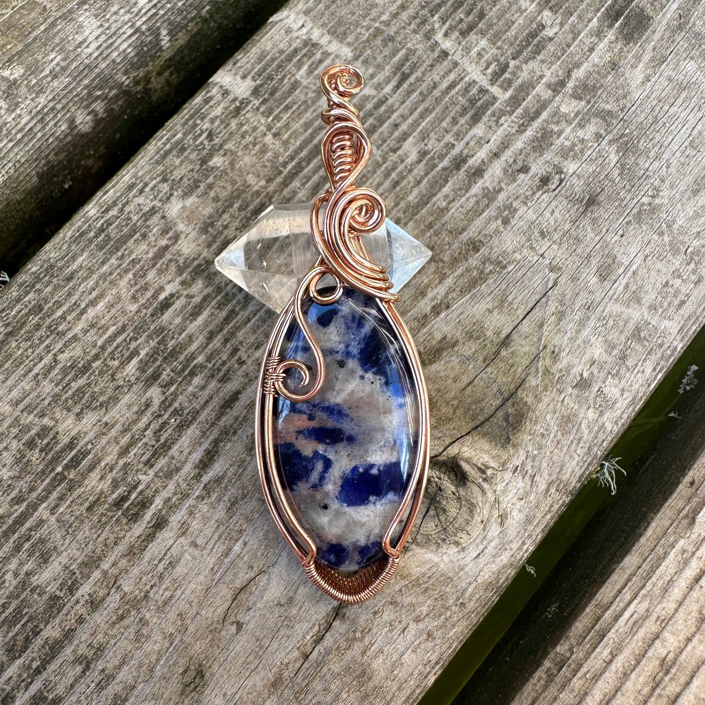Sodalite Copper Wire Wrap Pendant