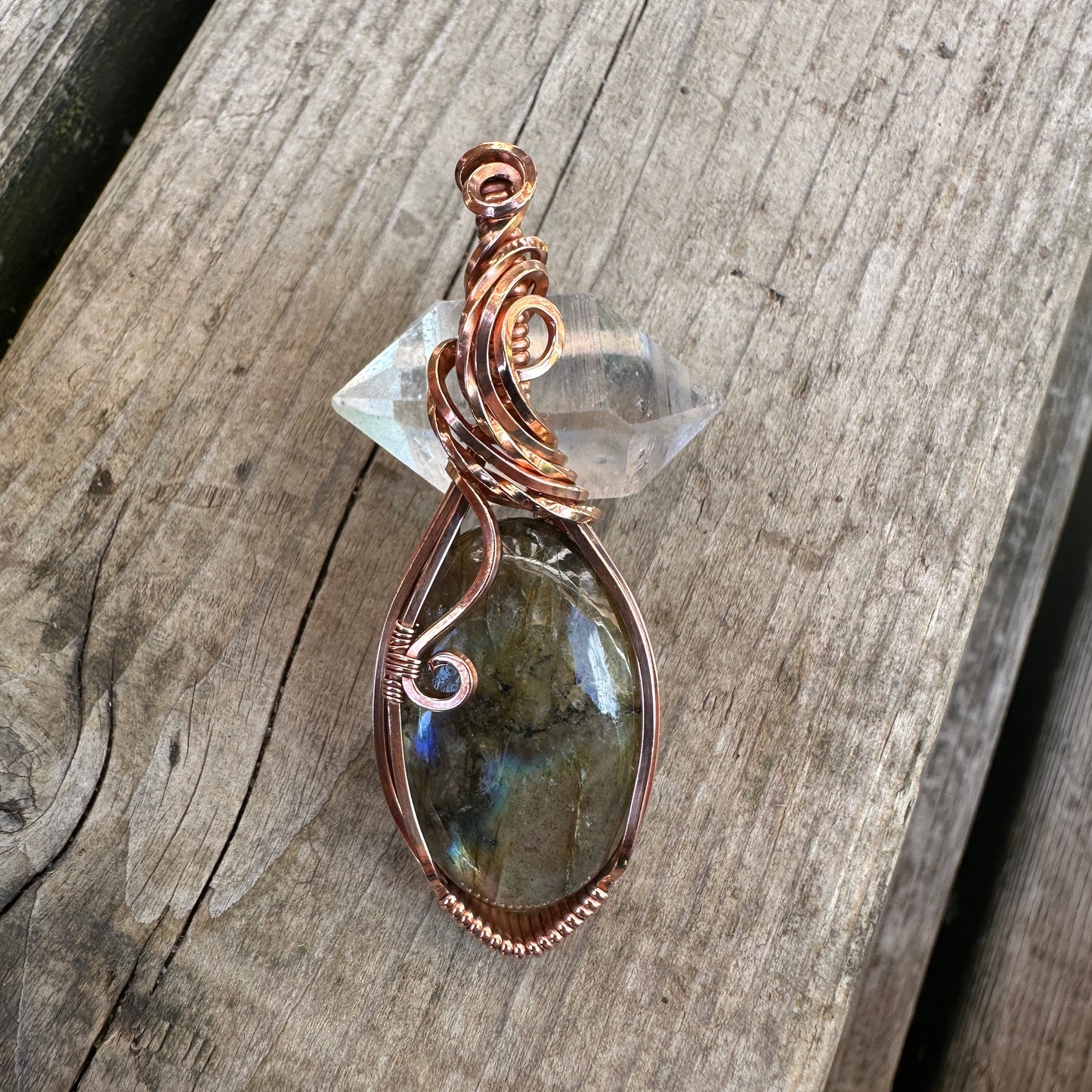 Labradorite Copper Wire Wrap Pendant