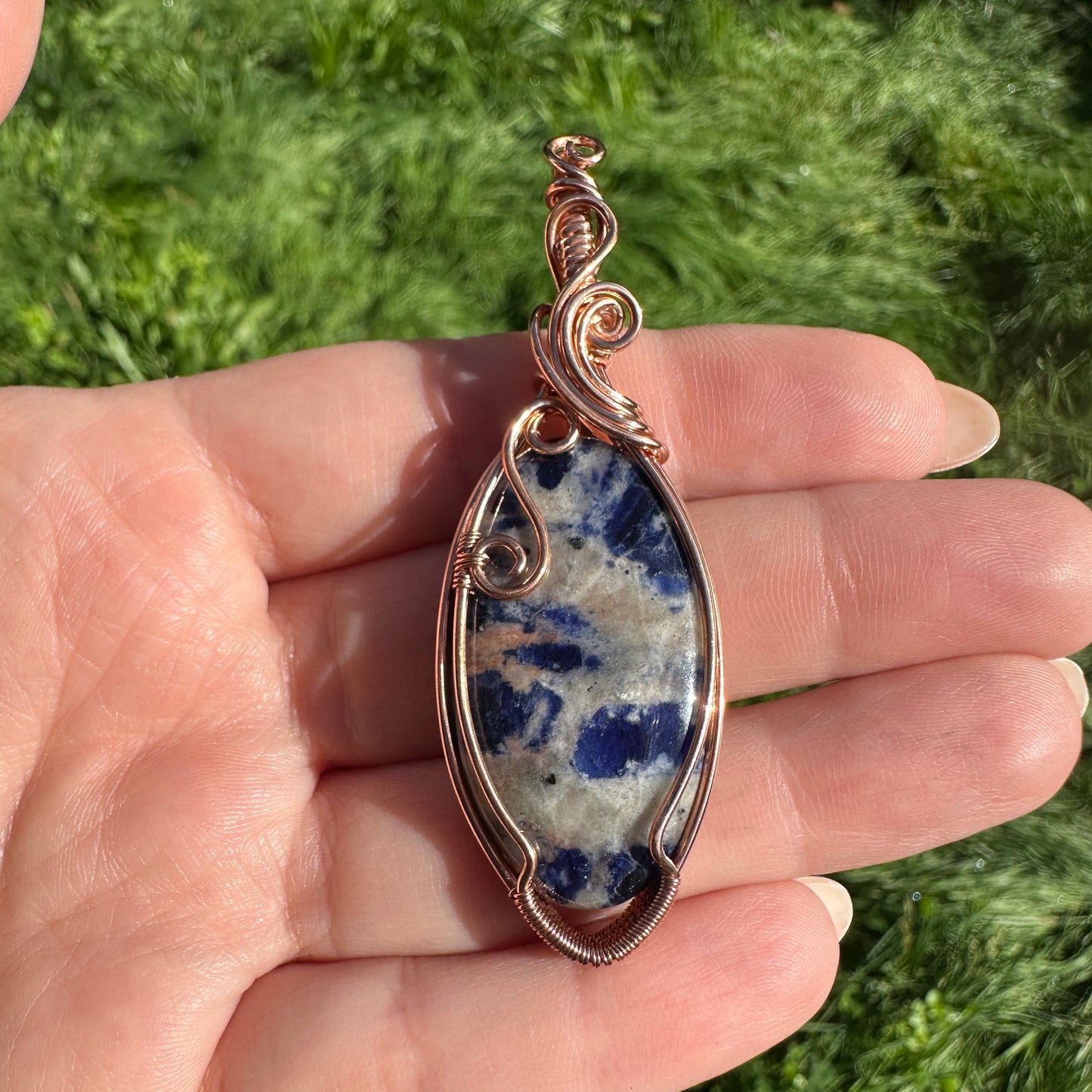 Sodalite Copper Wire Wrap Pendant