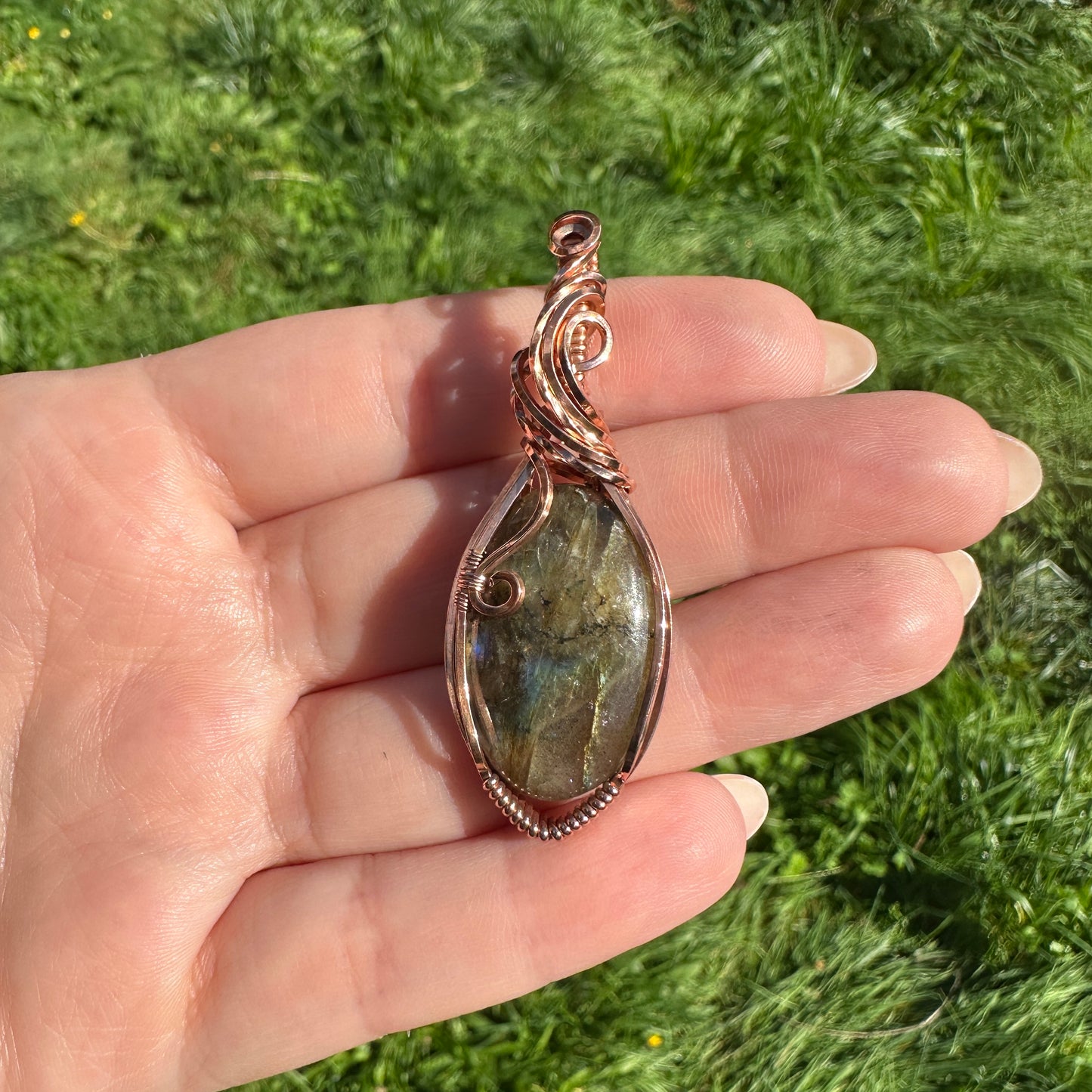 Labradorite Copper Wire Wrap Pendant