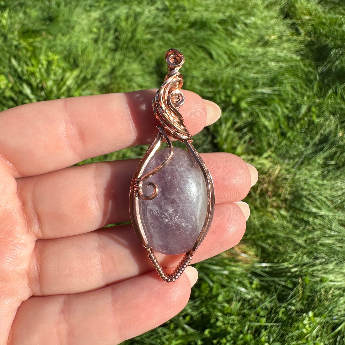 Amethyst Copper Wire Wrap Pendant